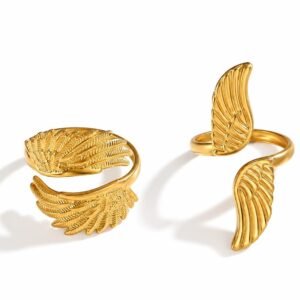 Anillo Ajustable Alas Doradas