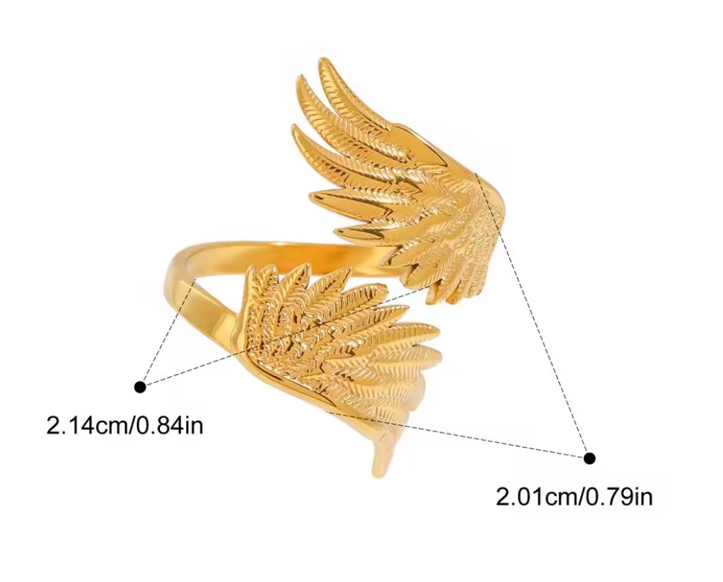 Anillo Ajustable Alas Doradas - Imagen 3