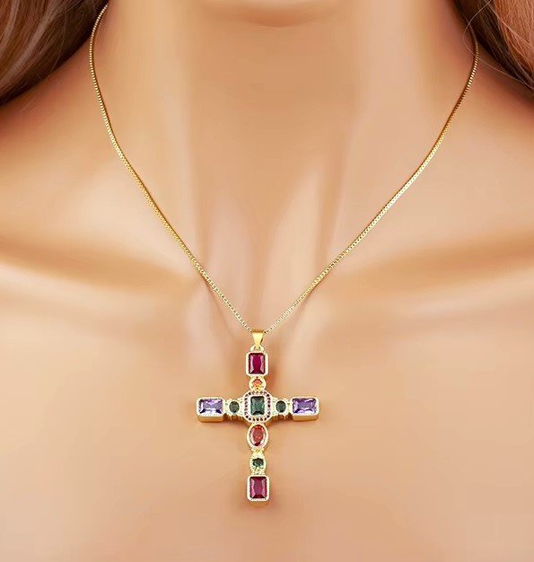 Collar Cruz Mosaico - Imagen 2
