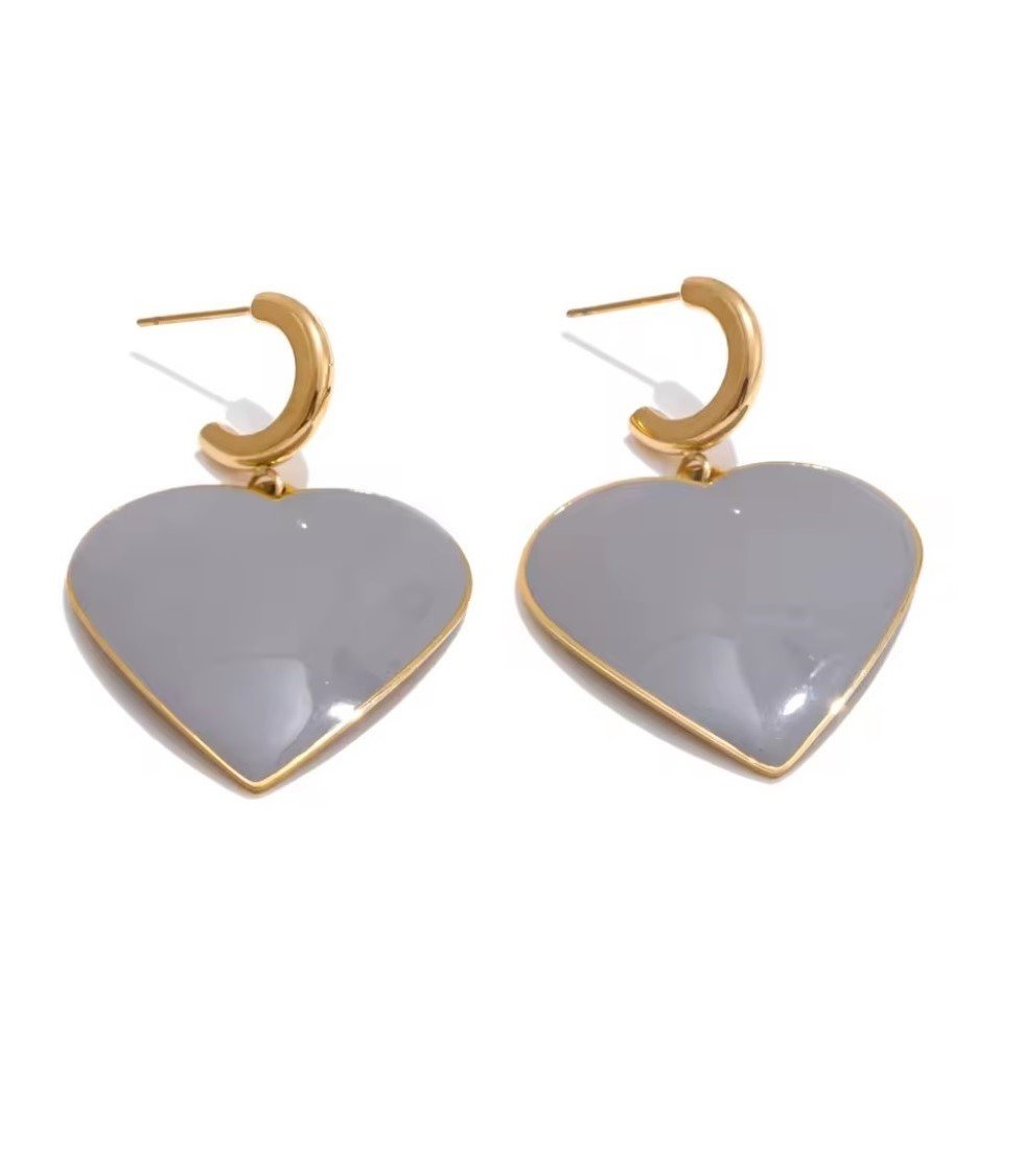 Aros Corazón Gray