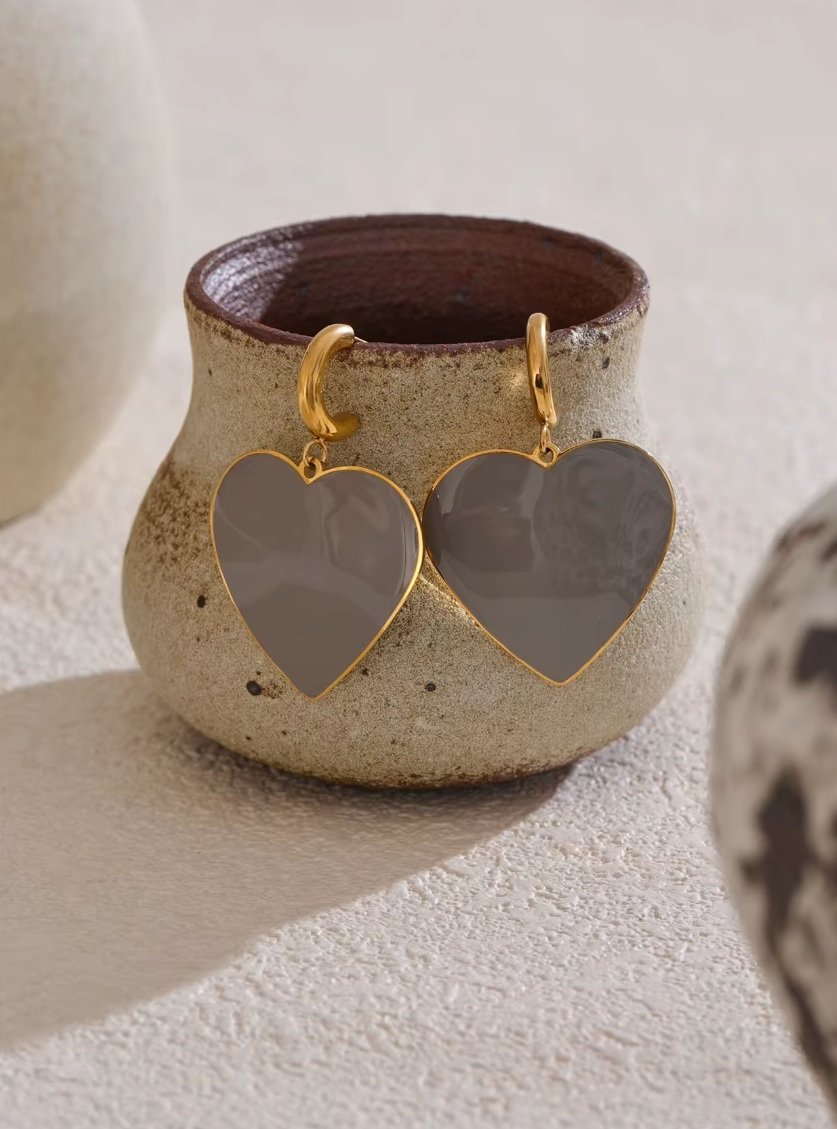 Aros Corazón Gray