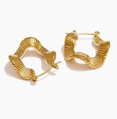 Aros Wave Gold - Imagen 4