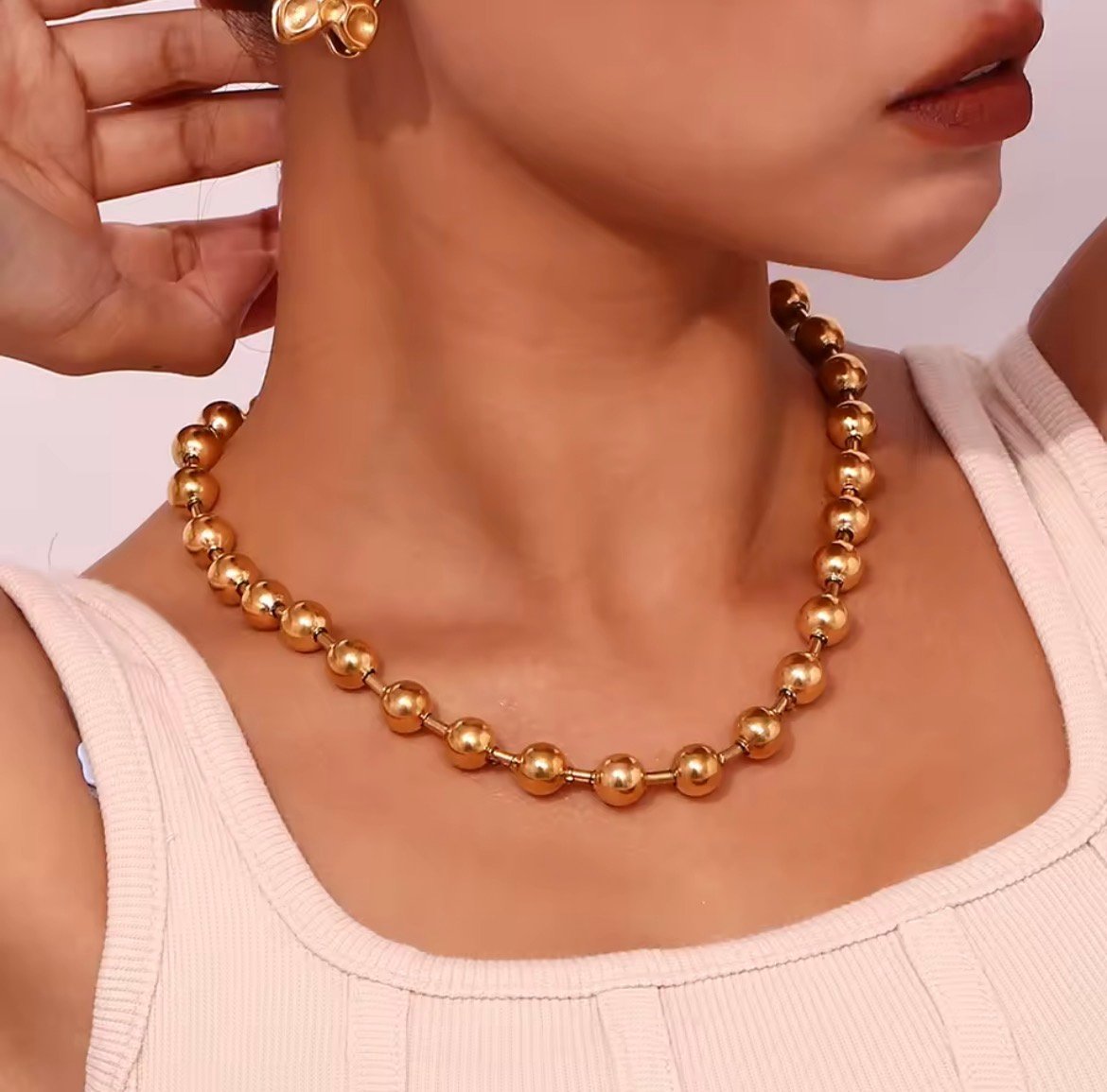 Collar Esferas Doradas - Imagen 2